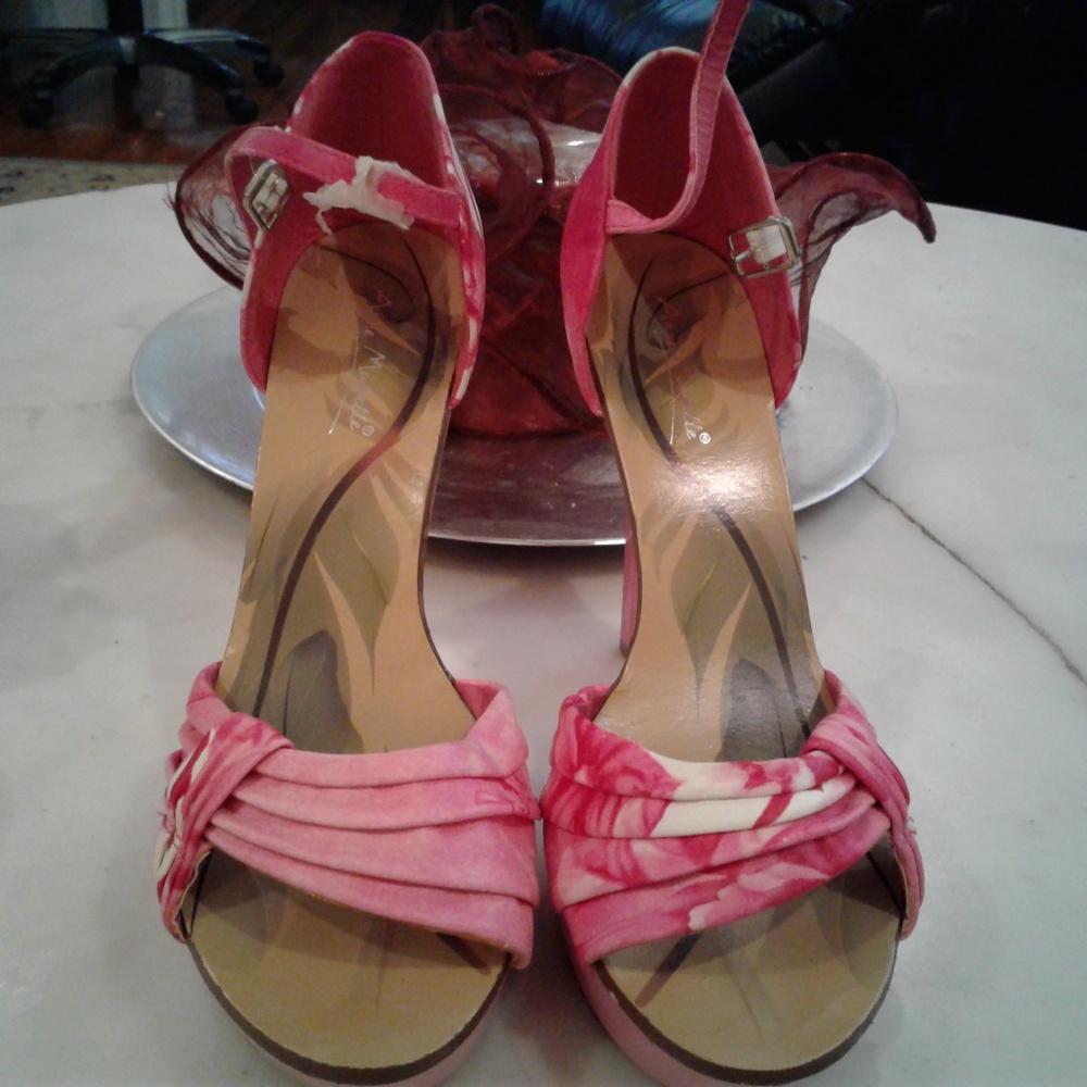 Pink Rose Platform Heels